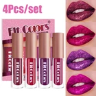 4 шт.компл. Алмазный Блестящий Блеск для губ водостойкий Стойкий матовый Жидкий блеск для губ перламутровый блеск для губ Косметика для макияжа