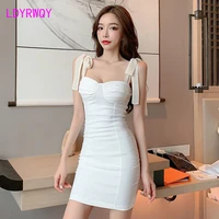 the summer new fashion sexy slim body wipes the chest accepts the waist sling belt to wrap the buttock dress