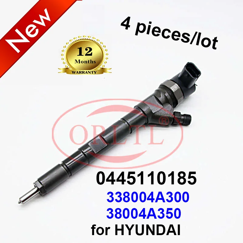 

4 pieces/lot for HYUNDAI 0445110185 338004A300 38004A350 0 445 110 185 Diesel Common Rail Fuel Injector,Car Fuel Injector