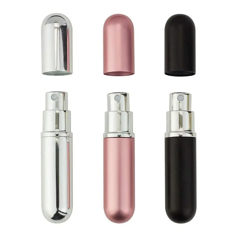 Perfume Atomizer Bottles Refillable Travel Size Set Of 3 Stylish Colours Black Pink and Silver Anti Spill Fun | Красота и здоровье