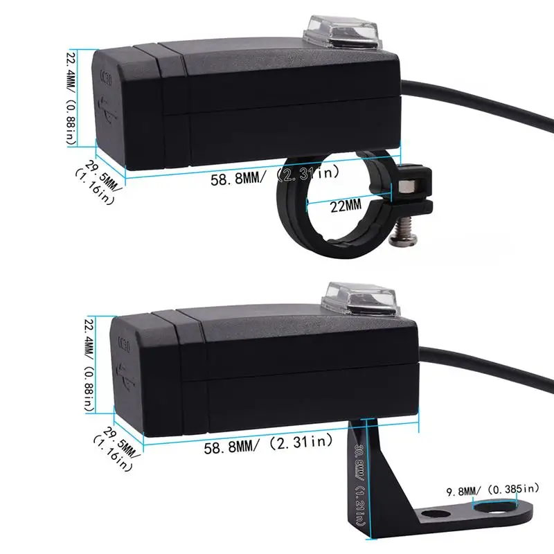 Горячая новинка универсальный QC3.0 USB зарядное устройство для мотоцикла