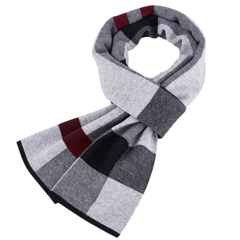 Мужской зимний шерстяной шарф кашемировый роскошный 2020 уплотненные однотонные