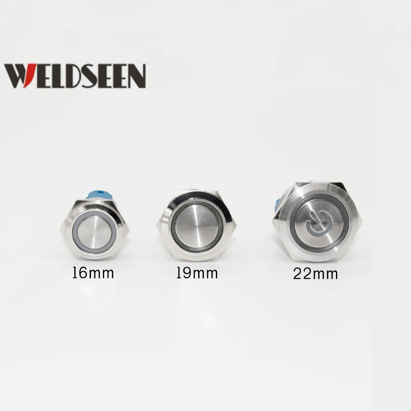 5 шт. металлический кнопочный переключатель светодиодный светильник 3В 6В 12В 24В