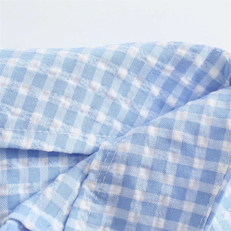 

ZXQJ Women 2021 Chic Fashion With Lining Pleated Check Shorts Skirts Vintage High Waist Back Zipper Female Skort Mujer