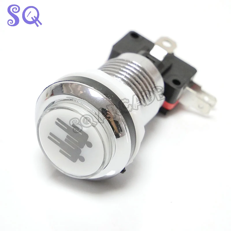 Фото SQ 12V LED Arcade Push Button Microswitch CHROME Silver Plated Illuminated Stents 1/2Players for JAMMA Arcade Game Machine Parts №4
