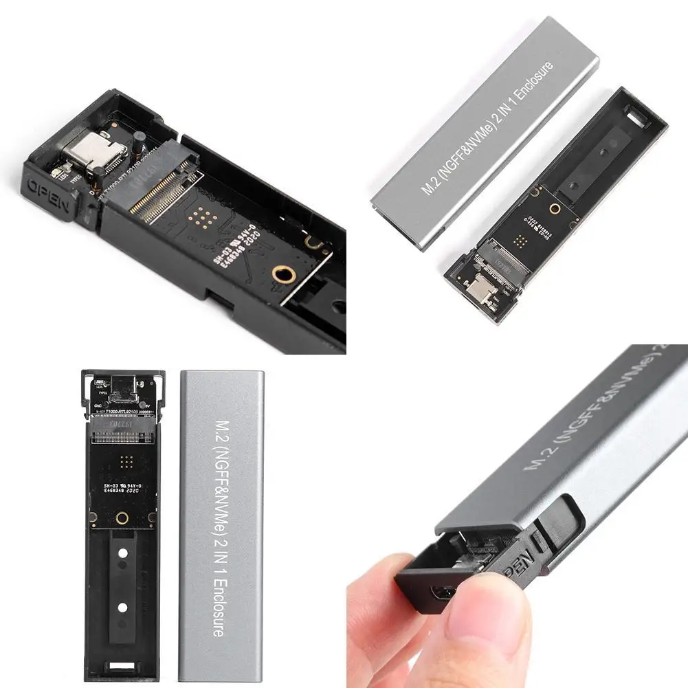 

M.2 NVME Enclosure USB C Gen2 10Gbps PCIe SSD Case Tool SSD SATA NGFF Case SSD 6Gbps For 2230/2242/2260/2280 M2 Z7S4