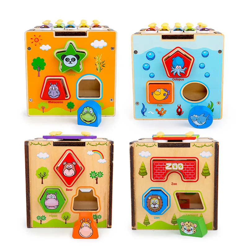

Blocks 13 Hole Intelligence Box Early Education and Wisdom Toy Line-Shape Box Montessori Paired Cognitive Intelligence Box