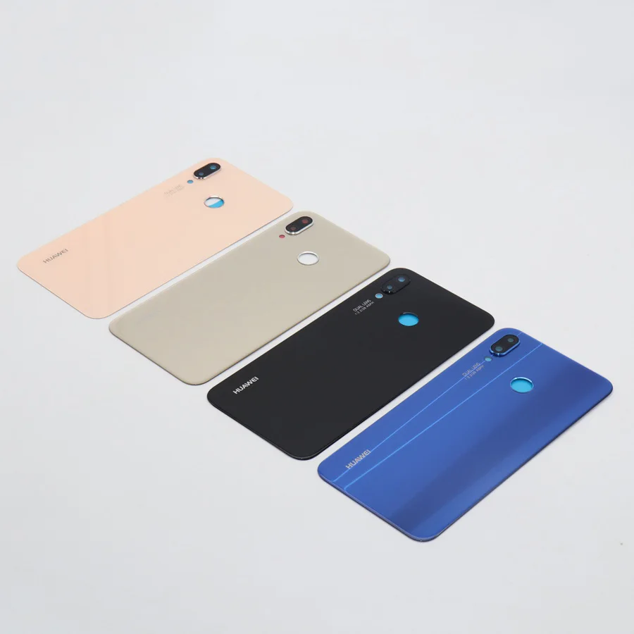 Для huawei P20 Lite Задняя крышка батареи задняя дверь Чехол стеклянная панель для huawei P20 Lite задняя крышка+ объектив камеры+ кнопка отпечатков пальцев