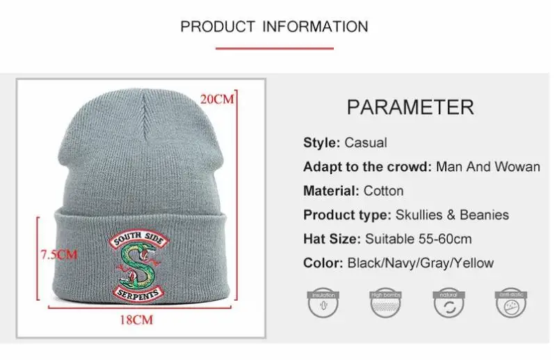 Шапка Вязаная унисекс зимняя теплая с вышивкой | Тематическая одежда и униформа