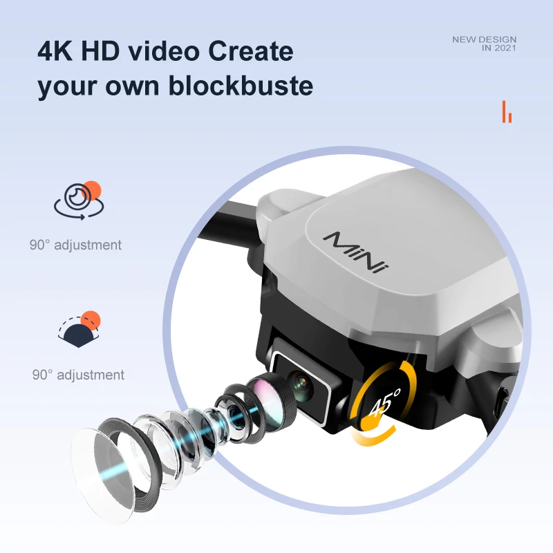 Новинка мини-Дрон с оптическим потоком обход препятствий двойная камера HD 4K Fpv