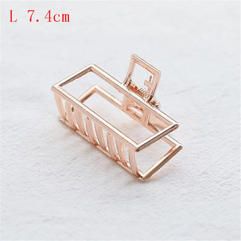 rose gold L Женские Геометрические заколки для волос, одноцветные заколки для волос в стиле ретро, квадратная форма, заколки для волос с жемчугом, аксессуары для волос, Шпилька большого размера - Цвет: rose gold L