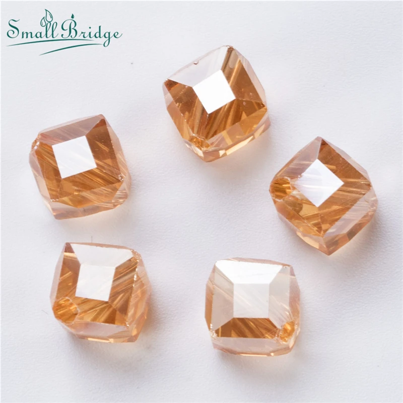 

8mm Austria Faceted Square Glass Beads For Jewelry Making Diy Decoration Transparent Spaer Crystal Cube Beads Wholesale X301