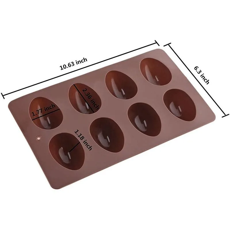 

1pc 8 Even Egg-shaped Chocolate Mold Easter Egg Ice Mold Mould Tray Pudding Soap Easter Tools DIY DIY Mold Baking V5L6