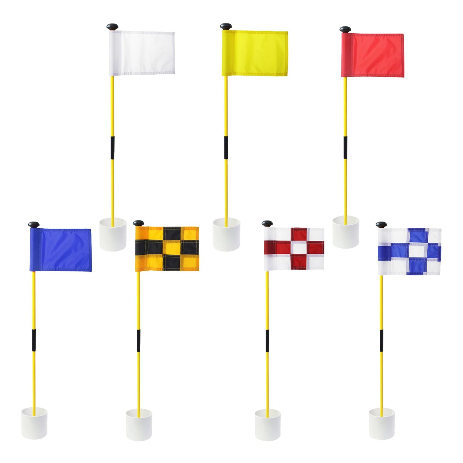 

Portable Golf Flagsticks Set Practice Hole Cup 2-Section Putting Green Flag Golf Pin Flags Golfing Practice Backyard Accessories