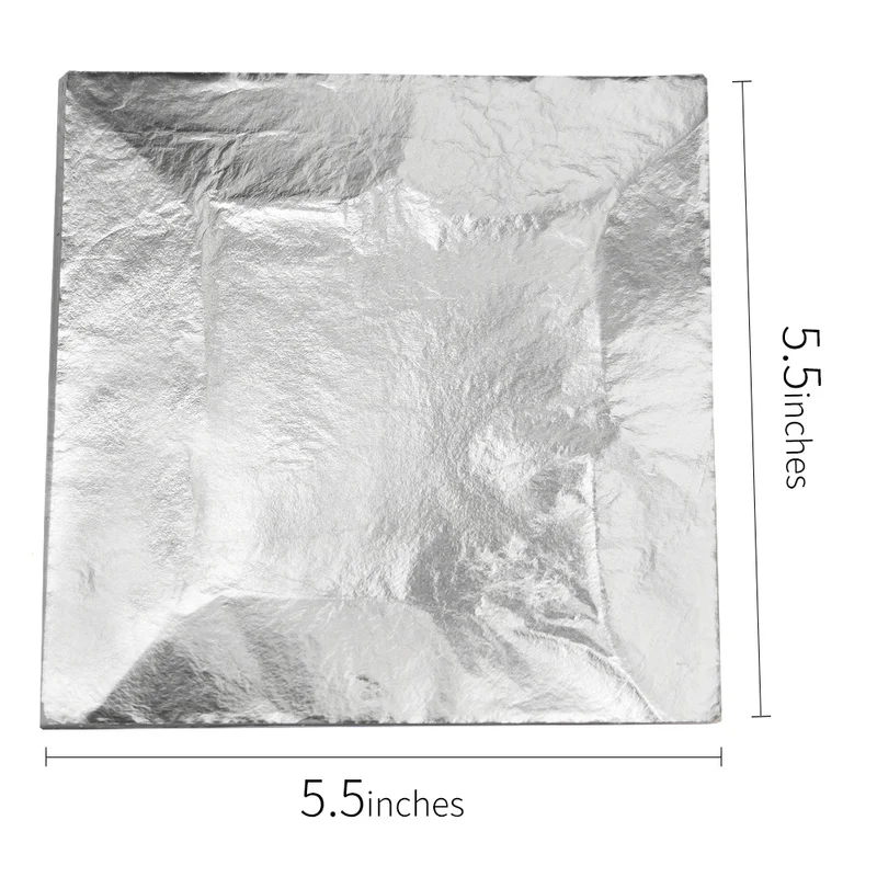 14X14cm имитация серебряного листа 1000 листов листы для золочения лист алюминиевого