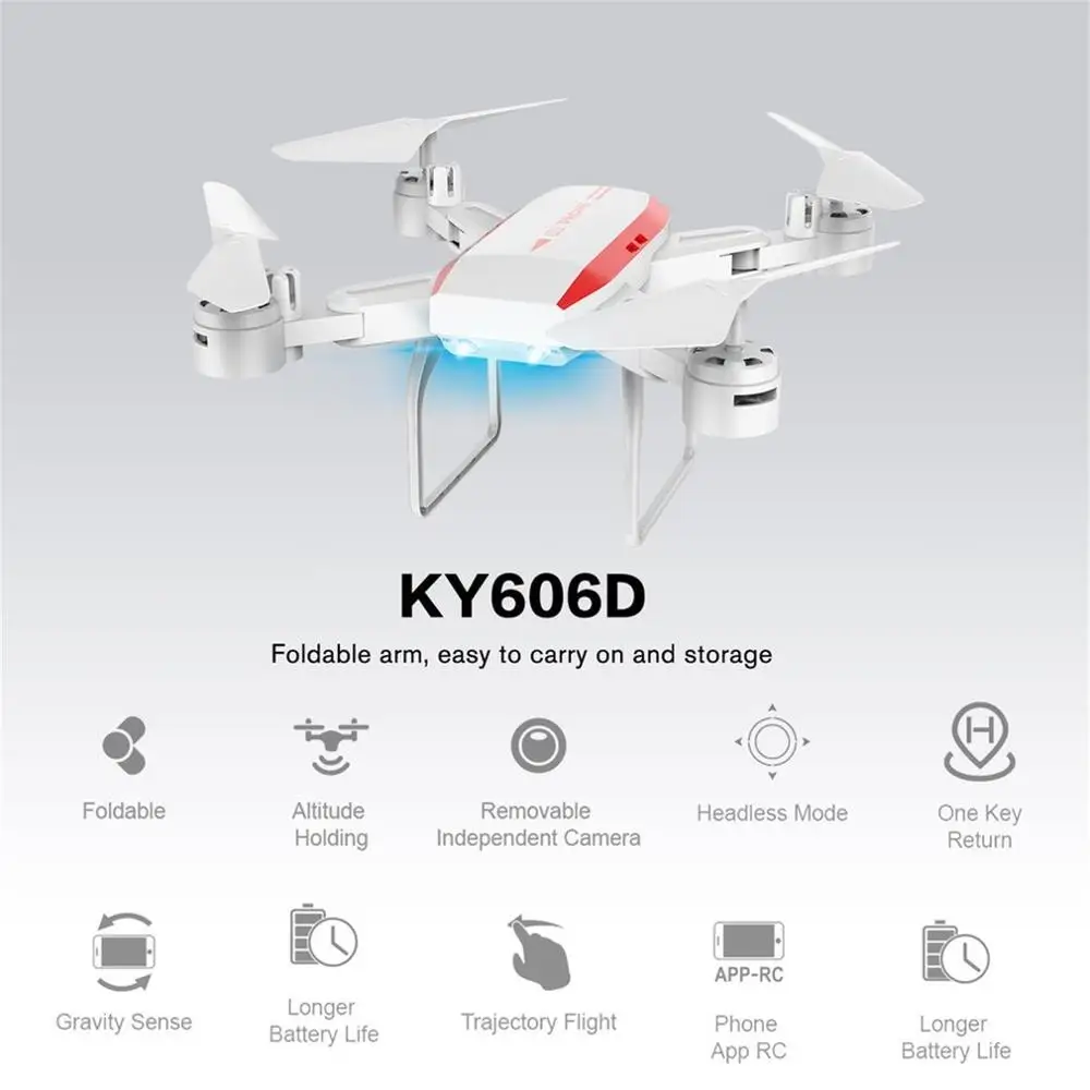 

KY606D Four-axis Drone FPV 0.3MP/1080P/4k Camera HD Aerial Video RC helicopter toys Long Battery Life Foldable Drones