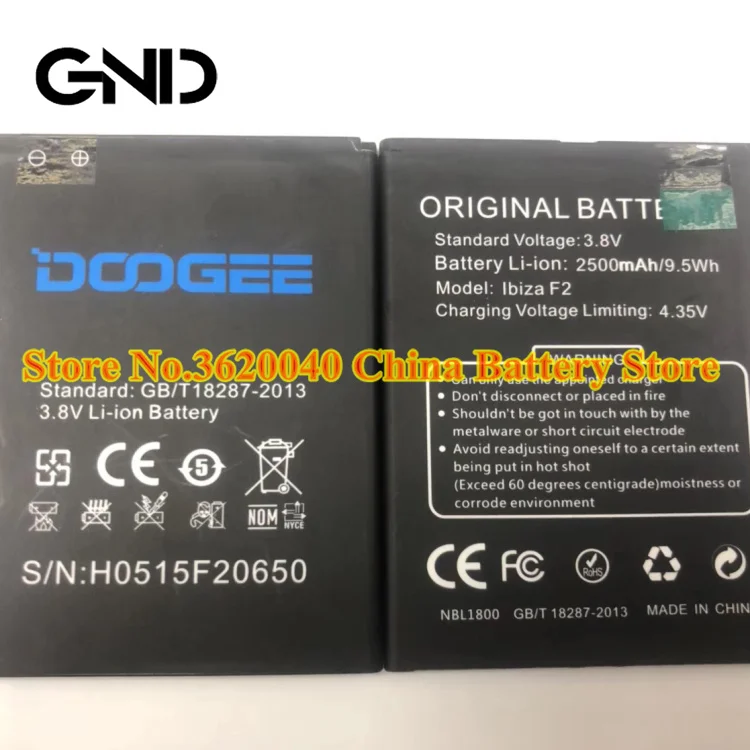 GND 3 8 V 2500 мА/ч 9.5Wh Ibiza F2 Замена Батарея Для DOOGEE мобильный телефон новый бренд Li Ion