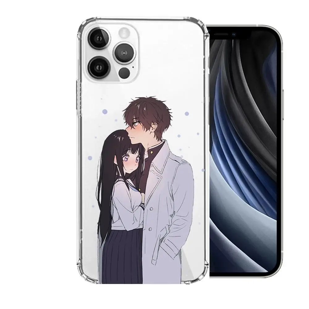 

Cartoon couple hyouka Anime Style Phone Case cover For iphone 11 pro max Cases 12 8 7 6 s XR PLUS X XS SE 2020 mini Transparen