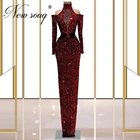 2021 вечернее платье, мусульманские Вечерние платья Дубай, блестящие вечерние платья с блестками, арабские вечерние платья Дубаи для свадьбы, индивидуальный пошив