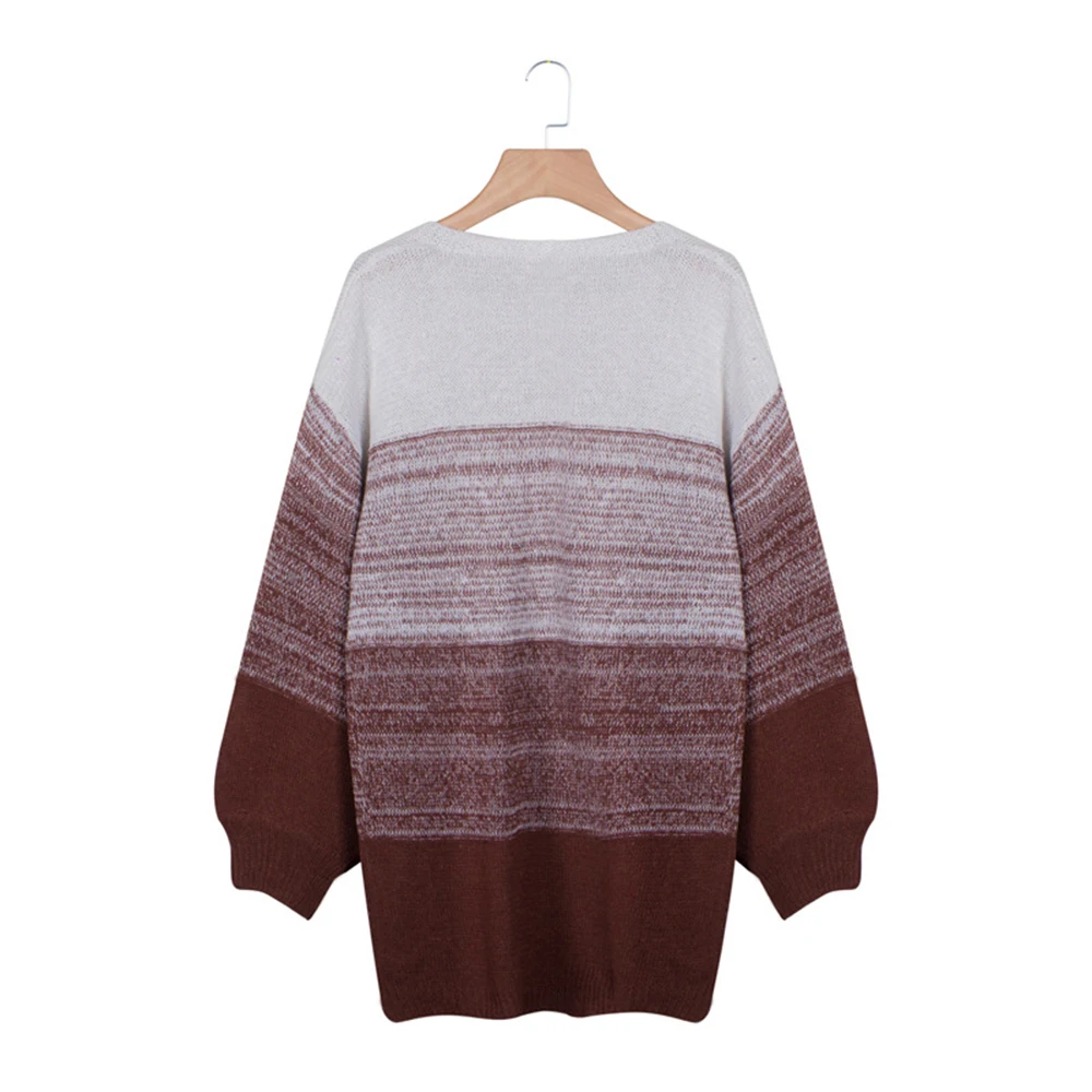 

Striped Women's Winter Cardigans Casual Long Sleeve Patchwork Knitted Sweater Coat Female Autumn Loose Oversized Sweaters