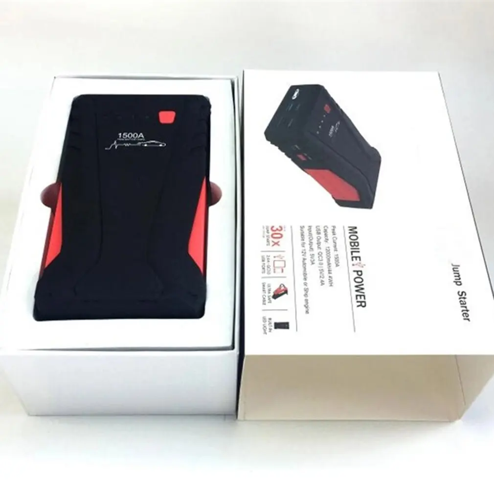 

12V Portable Car Emergency Starting Power Supply Auto Battery Booster Pack With QC3.0 And Type-c Input/output