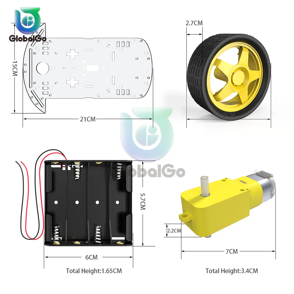 Умный автомобильный комплект с трекером умный двигателем 2WD шасси датчиком