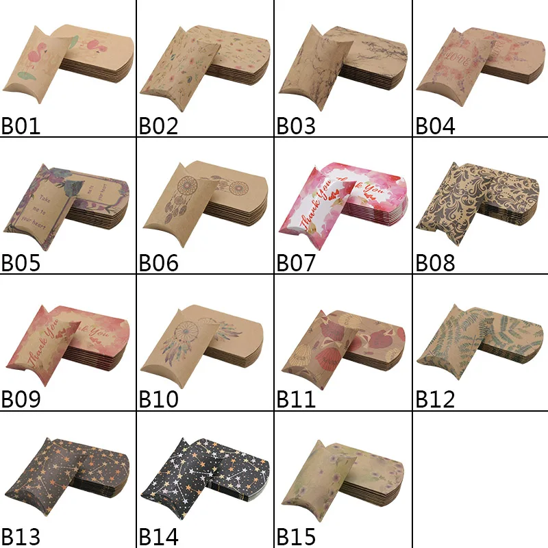 20 шт коробка конфет крафт-бумага форма подушки подарочные сумки Сделай Сам