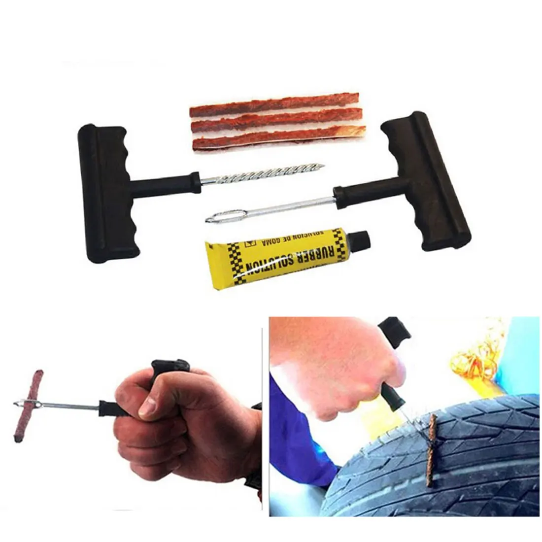 

6pcs/set Professional Auto Car Tire Repair Kit Car Bicycle Truck Tubeless Tire Tyre Puncture Plug Repair Tool Car Accessories