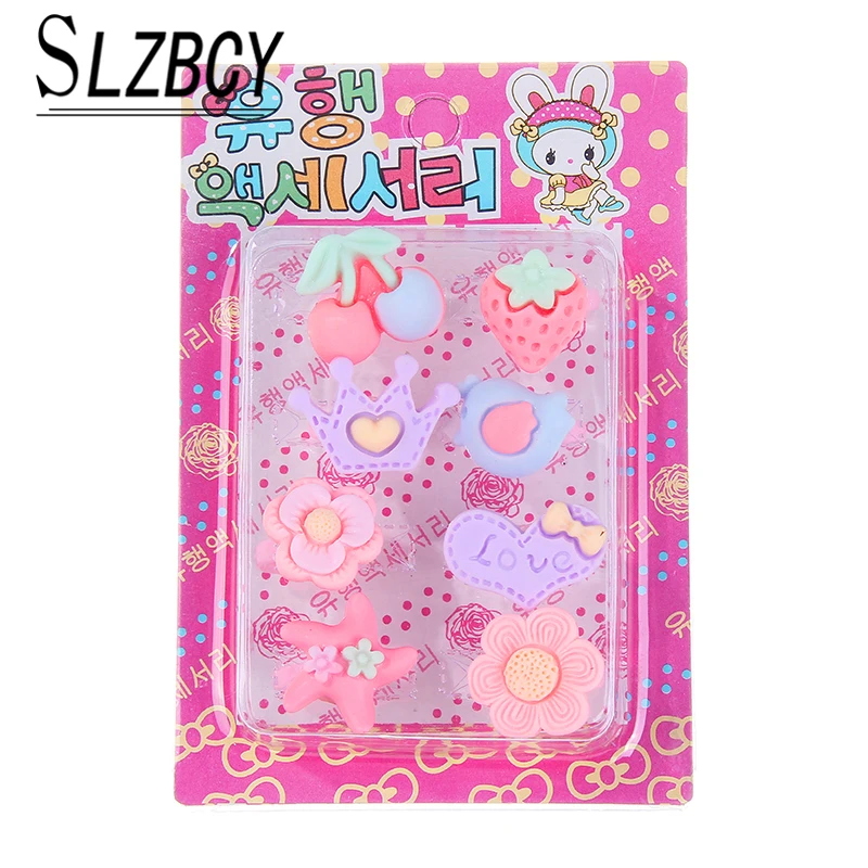 8 шт./компл. кольцо для детей ювелирные изделия модные цветные кольца милые