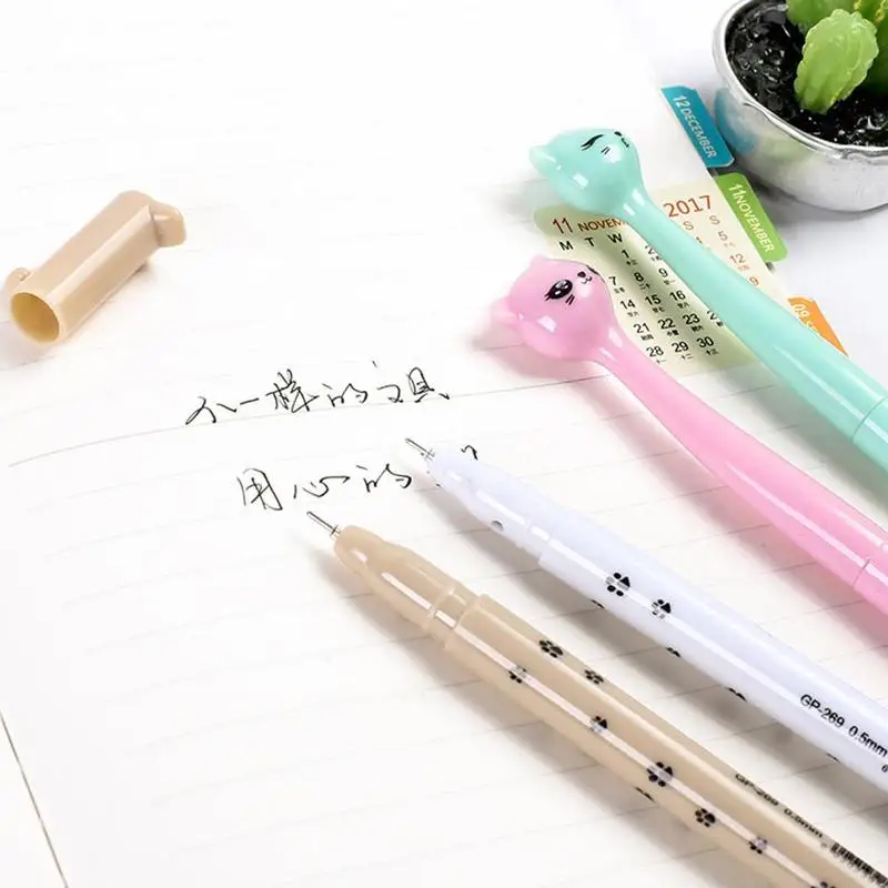 

1 Pieces Cute Tall Cat Gel Pen Korea Exquisite Creative Signature Pen Stationery Supplies Neutral Black Office School Stude A3T8