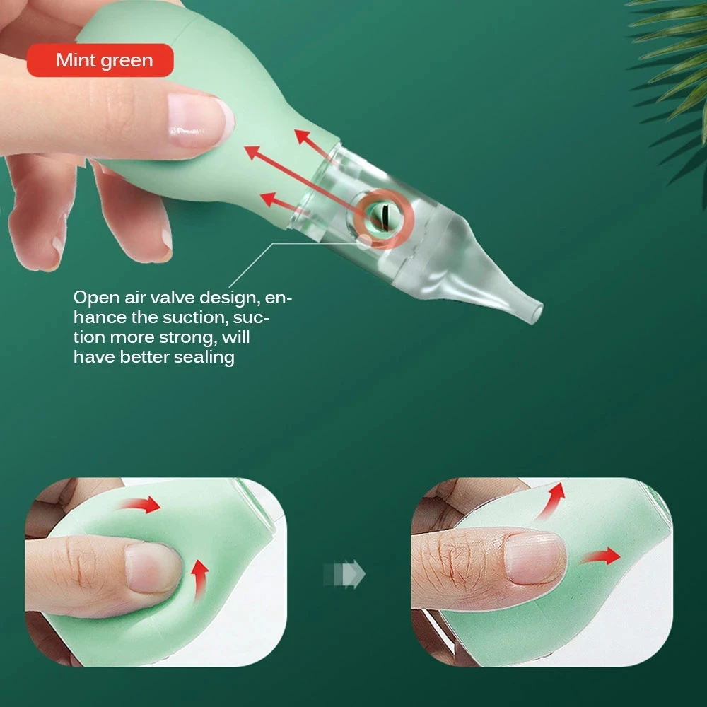 Детский Назальный аспиратор для слизи очищающий и многоразовый прозрачный белый