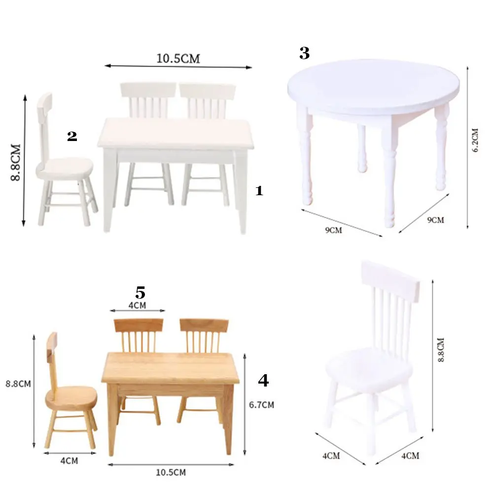 112 mini wooden furniture simulation desk coffee table chairs miniature model toys for doll house decoration accessories free global shipping