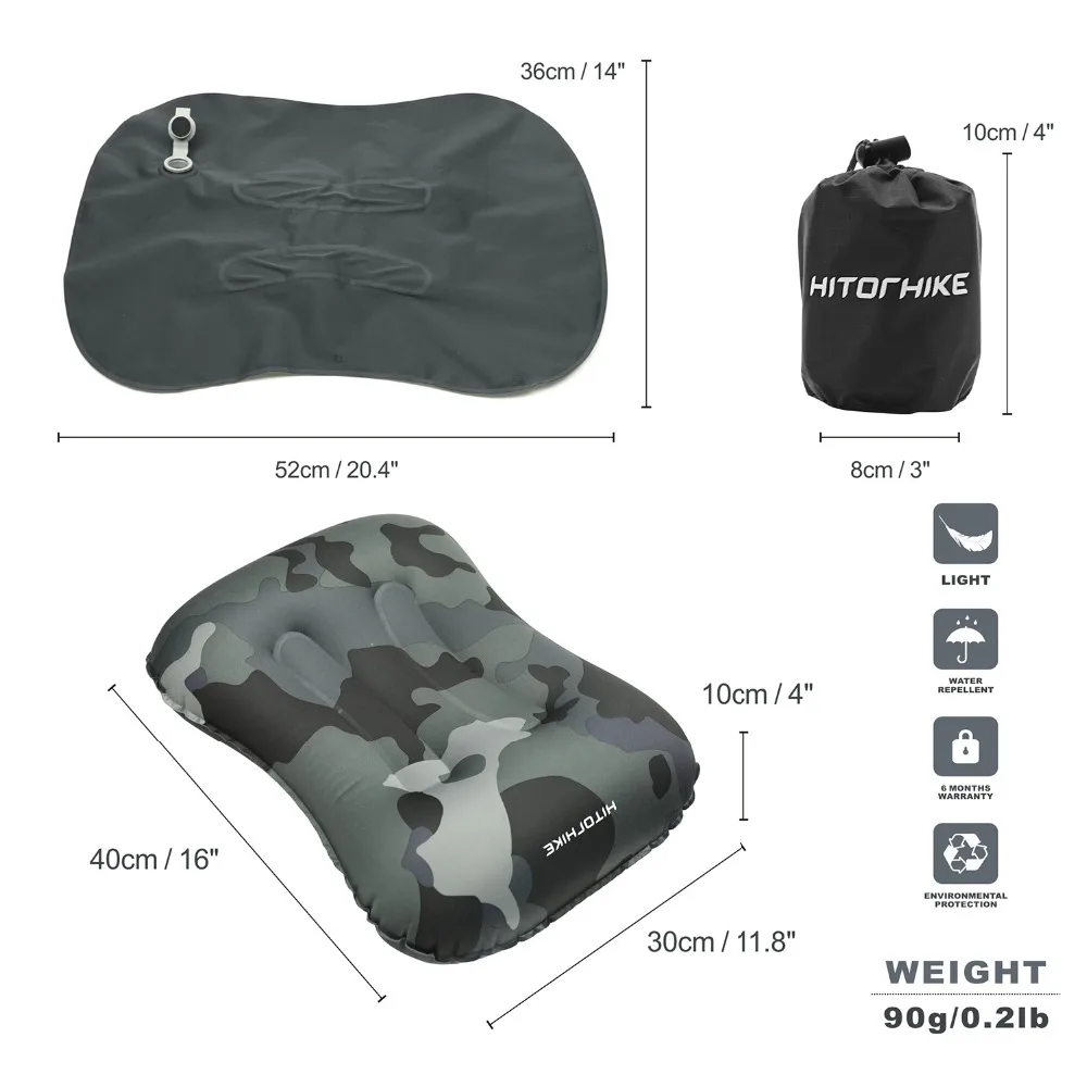 Мини подушка для путешествий Hitorhike сверхлегкая портативная надувная из ПВХ