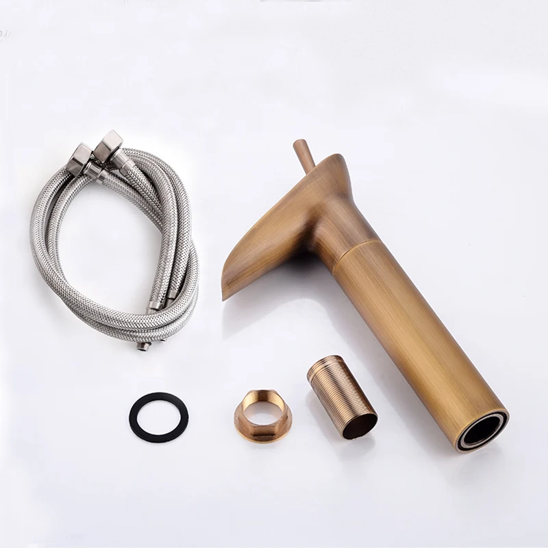 Gisha смесители для умывальника современные античные латунные водопад излив