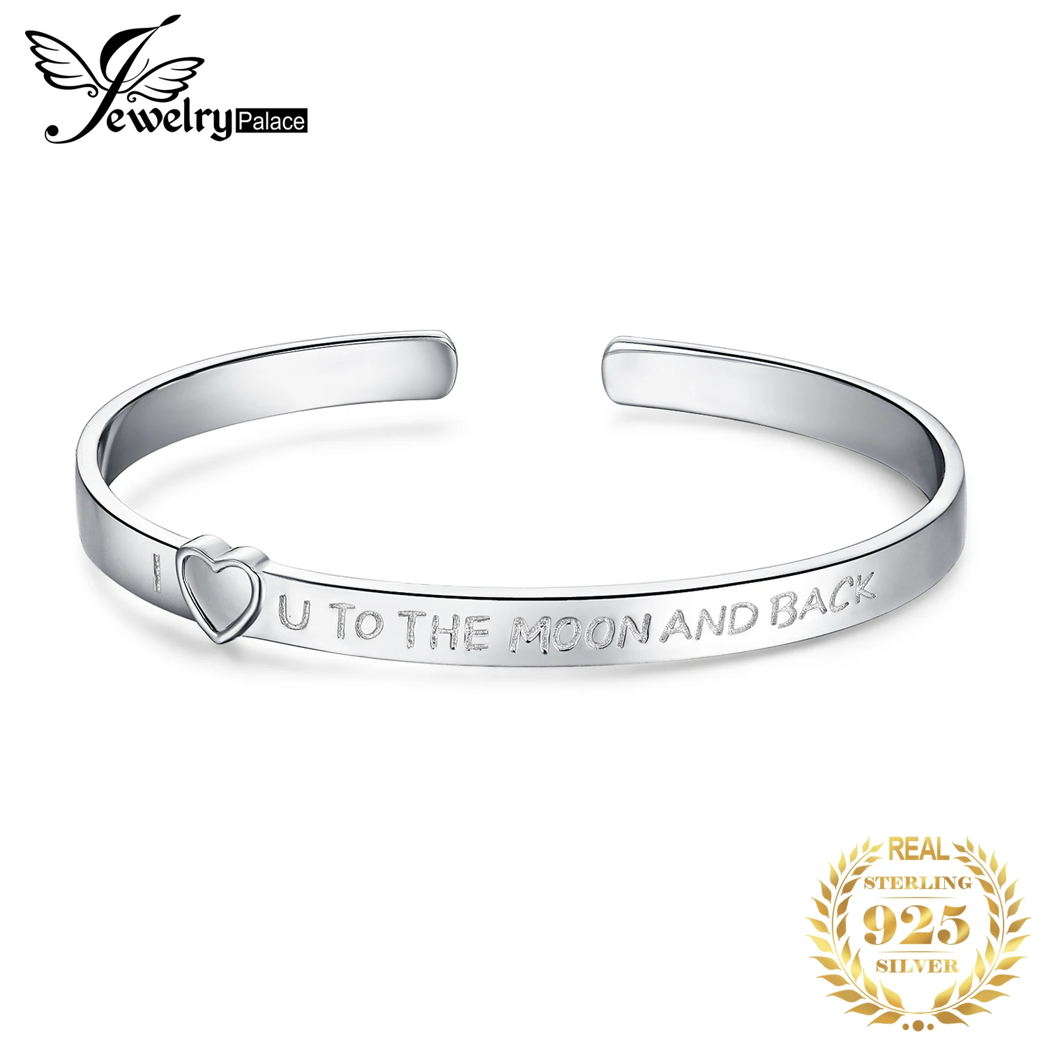 JewelryPalace I Love You Луны и обратно 925 пробы серебряные браслеты манжетного типа