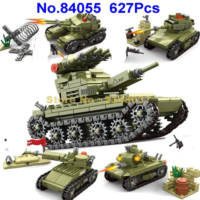 84055 627 шт. 4 в 1 Детский конструктор|building blocks|tank building blockblock block |