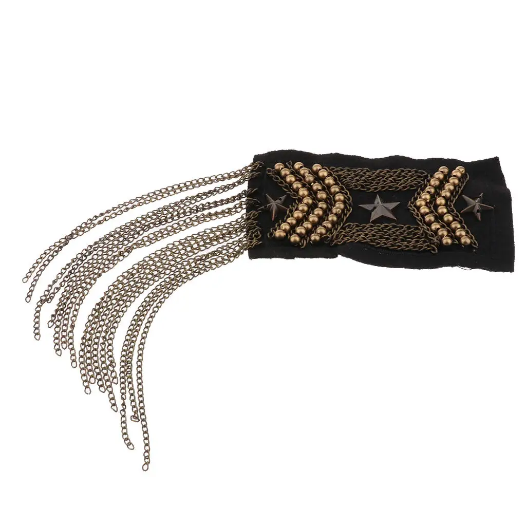 Эполет с бусинами бахромой/кисточкой металлический эполлет на плечо в стиле панк