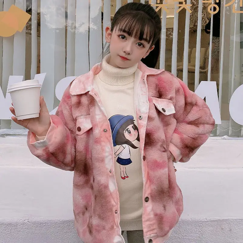 

2021 Autumn Winter Baby Boys and Girls Faux Fur Coat Children Long Sleeve Jacket Fashion Warm Kids Girls Outerwear Clothing G204