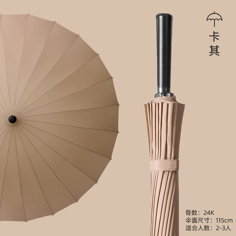 

Double Automatic Umbrella Parasol Business Solid Color Large Long Handle Umbrella Outdoor Windproof Parapluie Rain Gear EH50RG