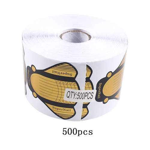 Finger Angel 50/100/500 шт. форма ногтей советы Золотой дизайн ногтей руководство Бумага кривой ногтей УФ-гель для ногтей Французский инструментов "сделай сам" - Цвет: 500pcs
