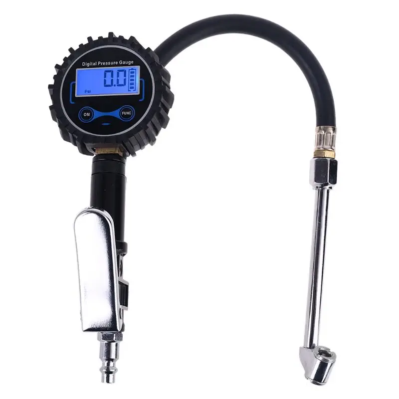 Digital Tire Inflator Pressure Gauge with Dual Head Air Chuck for Air Compressor T3EF