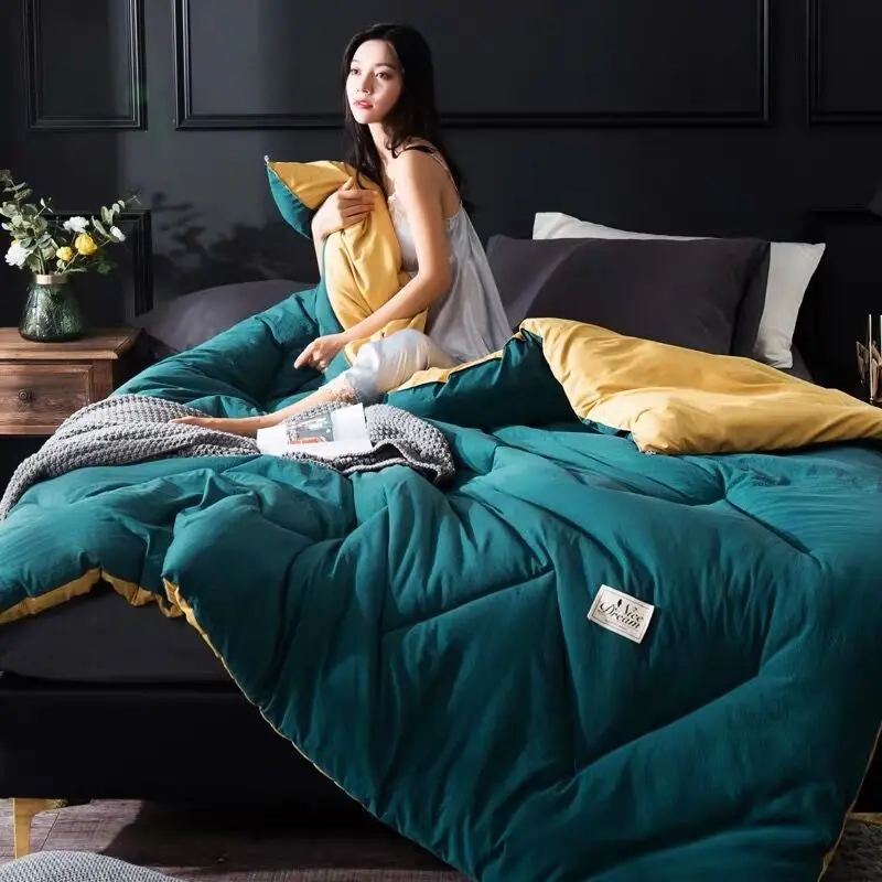 Новое всесезонное универсальное лоскутное толстое теплое стеганое одеяло для