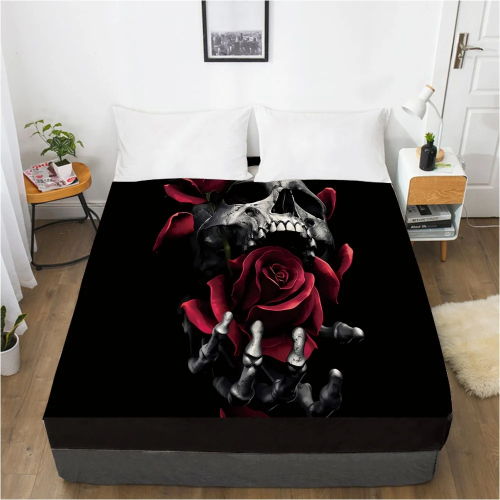 

Elastic fitted sheet bed sheet With An Elastic Band 160x200/180/200/150x200 Mattress Cover Bed cover 1pc Skull Deadpool CC