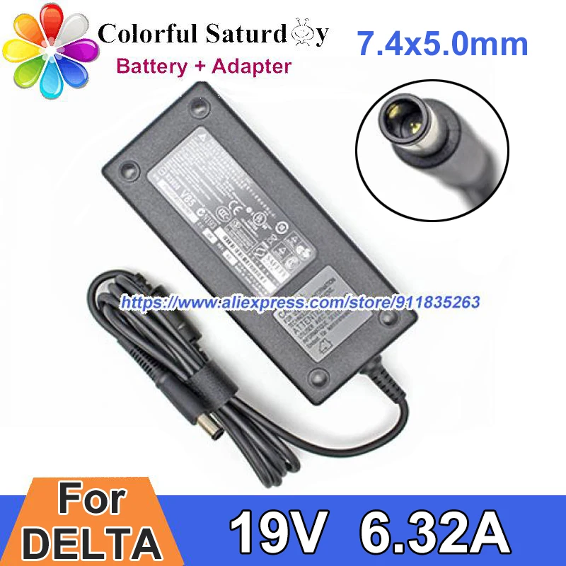 

Original DELTA ADP-120ZB BB 19V 6.32A 120W Laptop Power Adapter For ENERTRONIC EXA1106YH For iBYTE AIO Charger 7.4x5.0mm