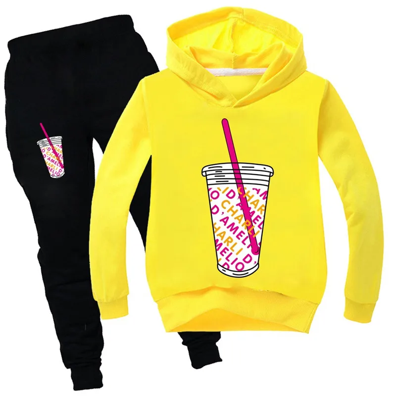 kids charli damelio costume for girls boys christmas birthday clothing long sleeve children sport suits hoodies tops pants sets free global shipping