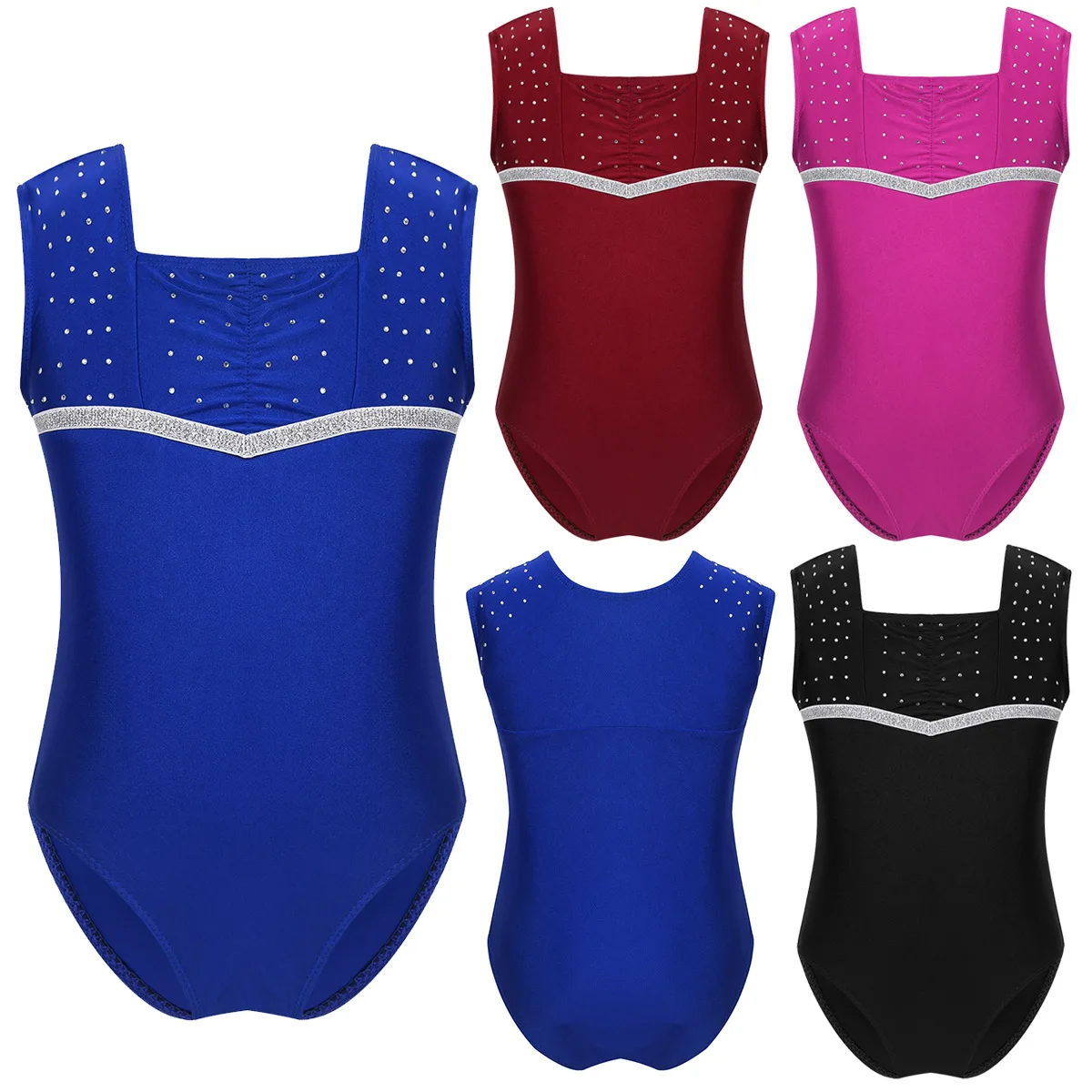 Детский балетный трико для девочек танцевальный гимнастический комбинезон без