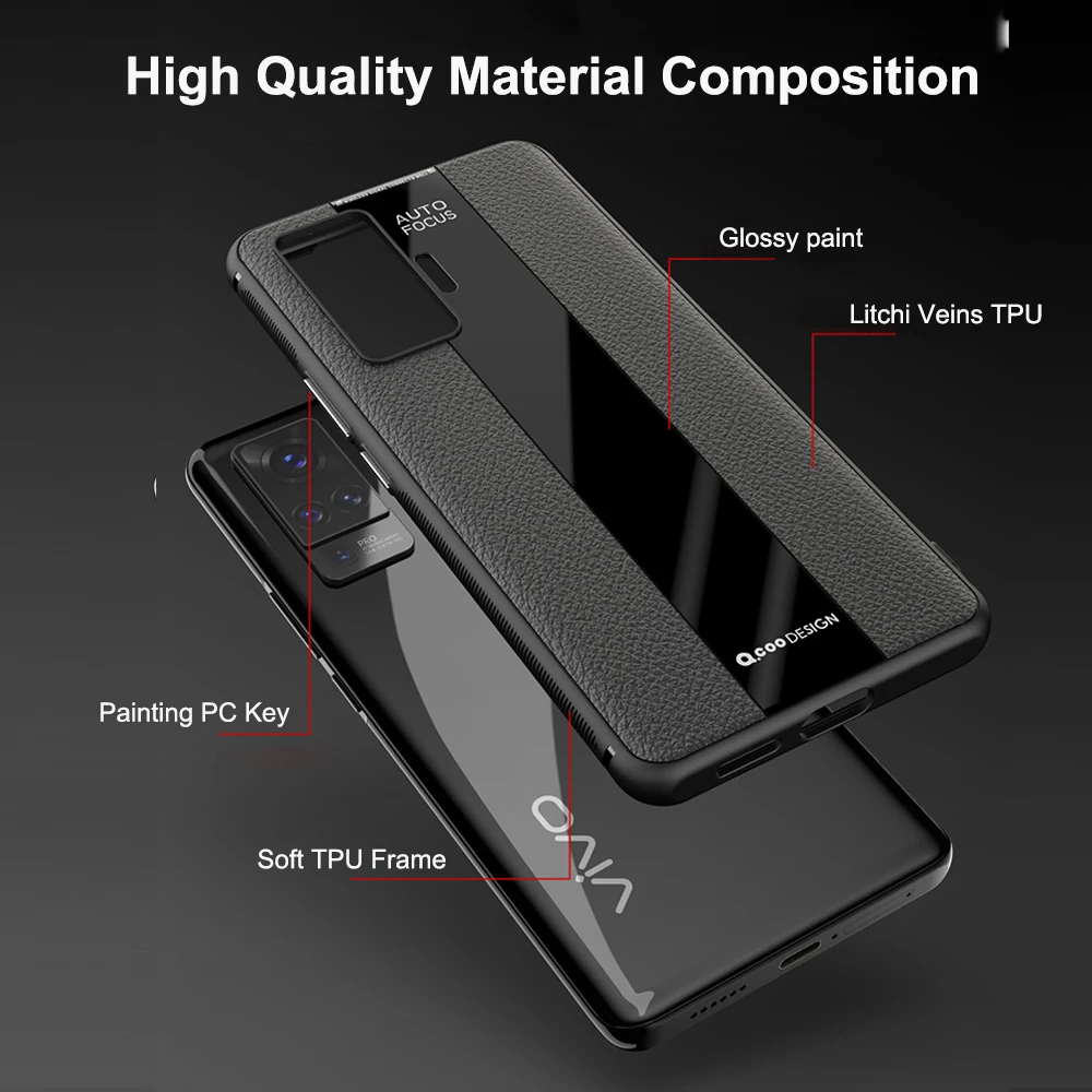 X50 Luxury Litchi Veins Silicone Phone Case For Vivo Pro Ultra-thin Painting TPU Cover Coque X 50