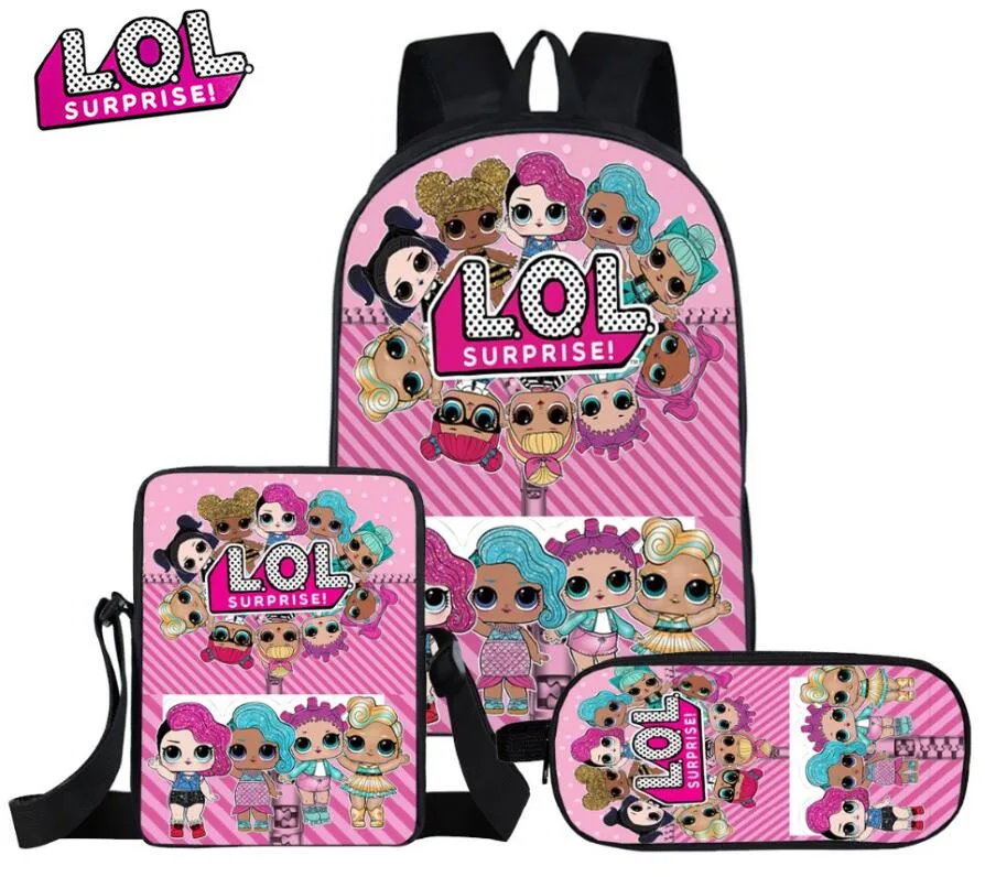 Детский Школьный рюкзак с сюрпризом для кукол L.O.L прекрасный ортопедический