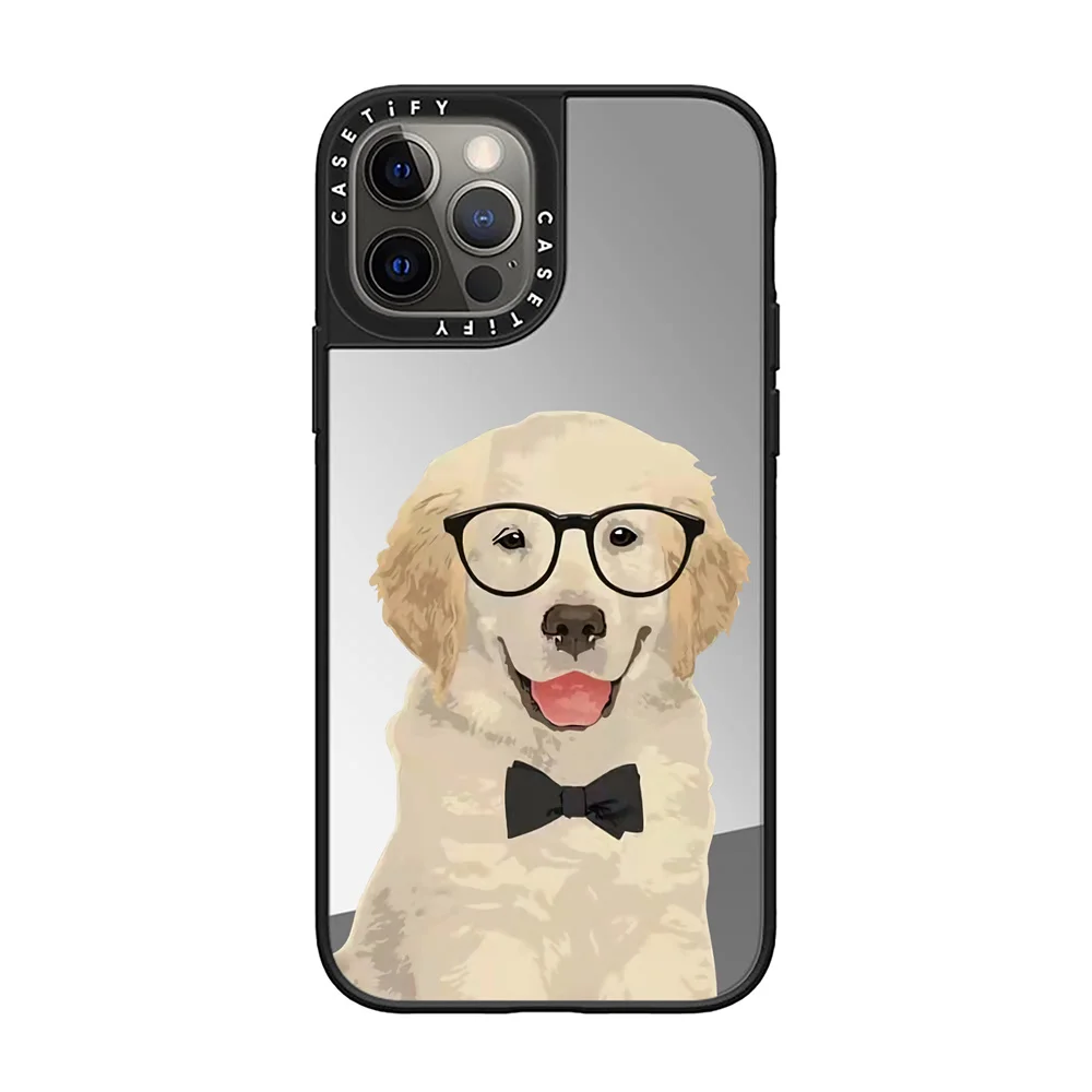 

Cartoon pet dog pattern mobile phone case For iPhone 13 12 11 Pro 7 8 X XS XR MAX 12 13 Mini Mirror anti-falling iPhone 13 pro