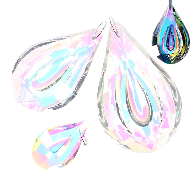 

38/63/76mm Colorful Suncatcher Art Glass Drops Chandelier Pendant Light Lamp Part Hanging Prisms Crystal DIY Pendant Parts